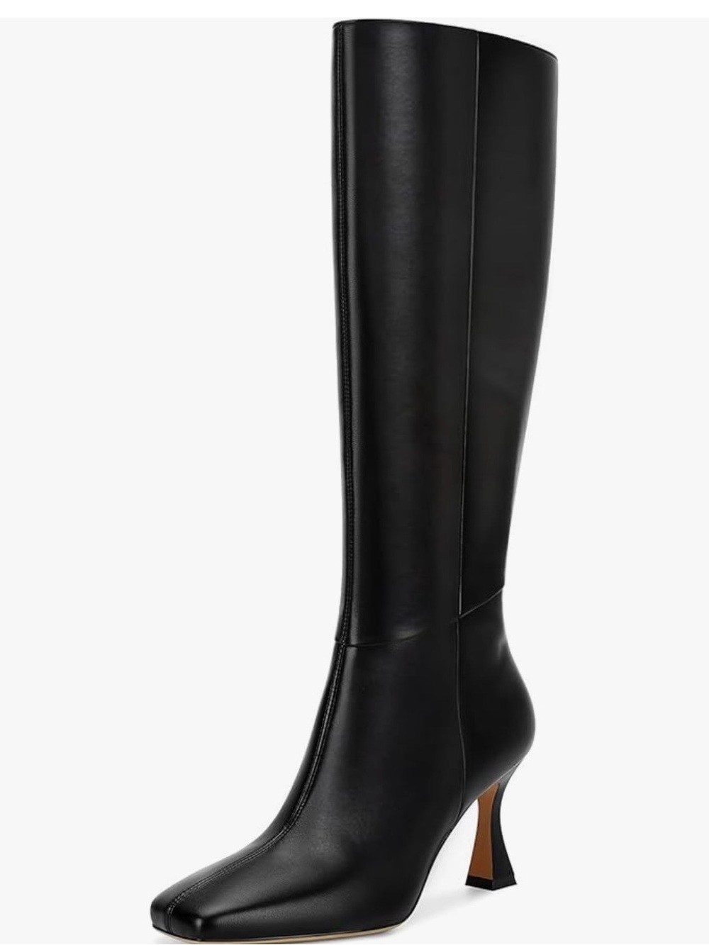 Knee High Black Boots Women’s Size 10 Stiletto Kitten Heel Chic Sleek Minimalist